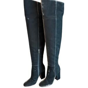 Gianvito Rossi Over Knee High Boots Size 36 Cuissard Grey Velvet Leather Display